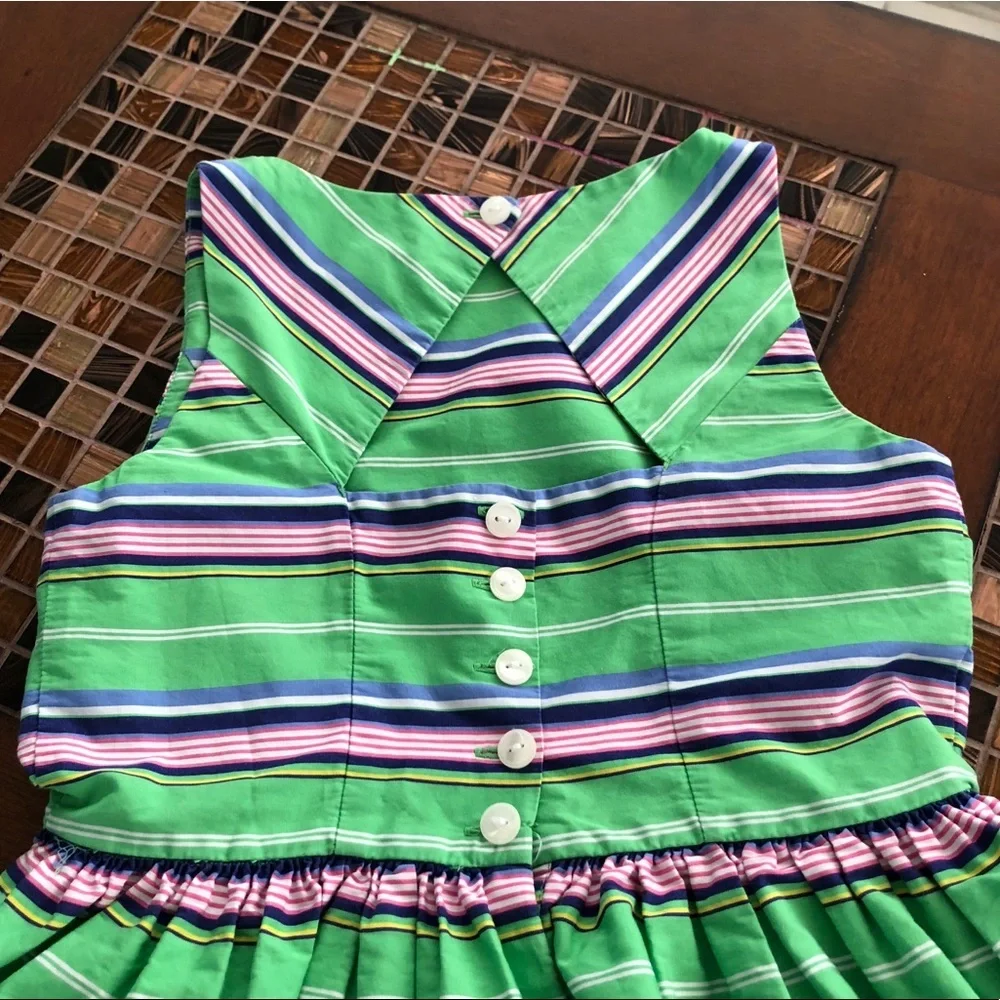 Ralph Lauren Striped Sleeves Girls Dress